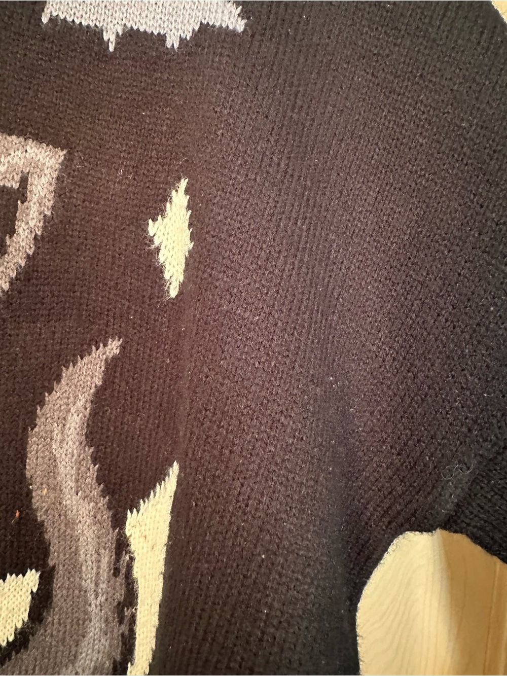 Black Halloween Cat Pumpkin Knit Sweater for Women - Picture 7 of 7